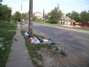 ДВРЗ, сміття біля приватних будинків на вулиці Алма-Атинській