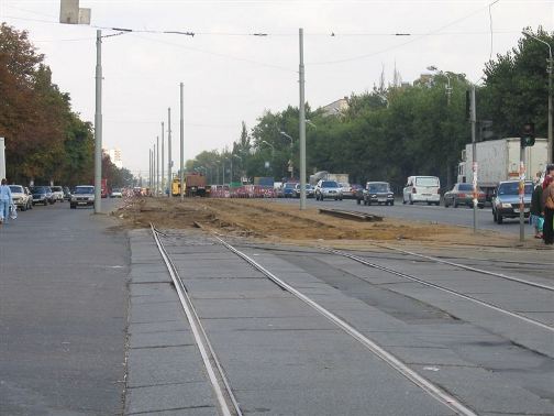 Київ, 2004 рік. Демонтаж трамвайних рейок на пр.Гагаріна