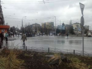 Перекриття вулиці на Празькій-Сергієнка в Києві