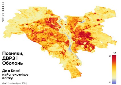 Карта температур. Де у Києві найспекотніше