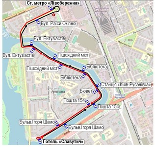 48-й автобус курсуватиме Русанівкою за постійною схемою руху