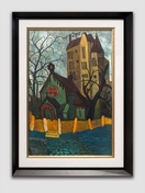 Олег Мінько (1938-2013) «Пейзаж з церквою», 1960, папір, гуаш, акварель