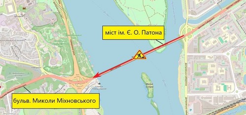 Рух мостом Патона знову обмежать для ремонту